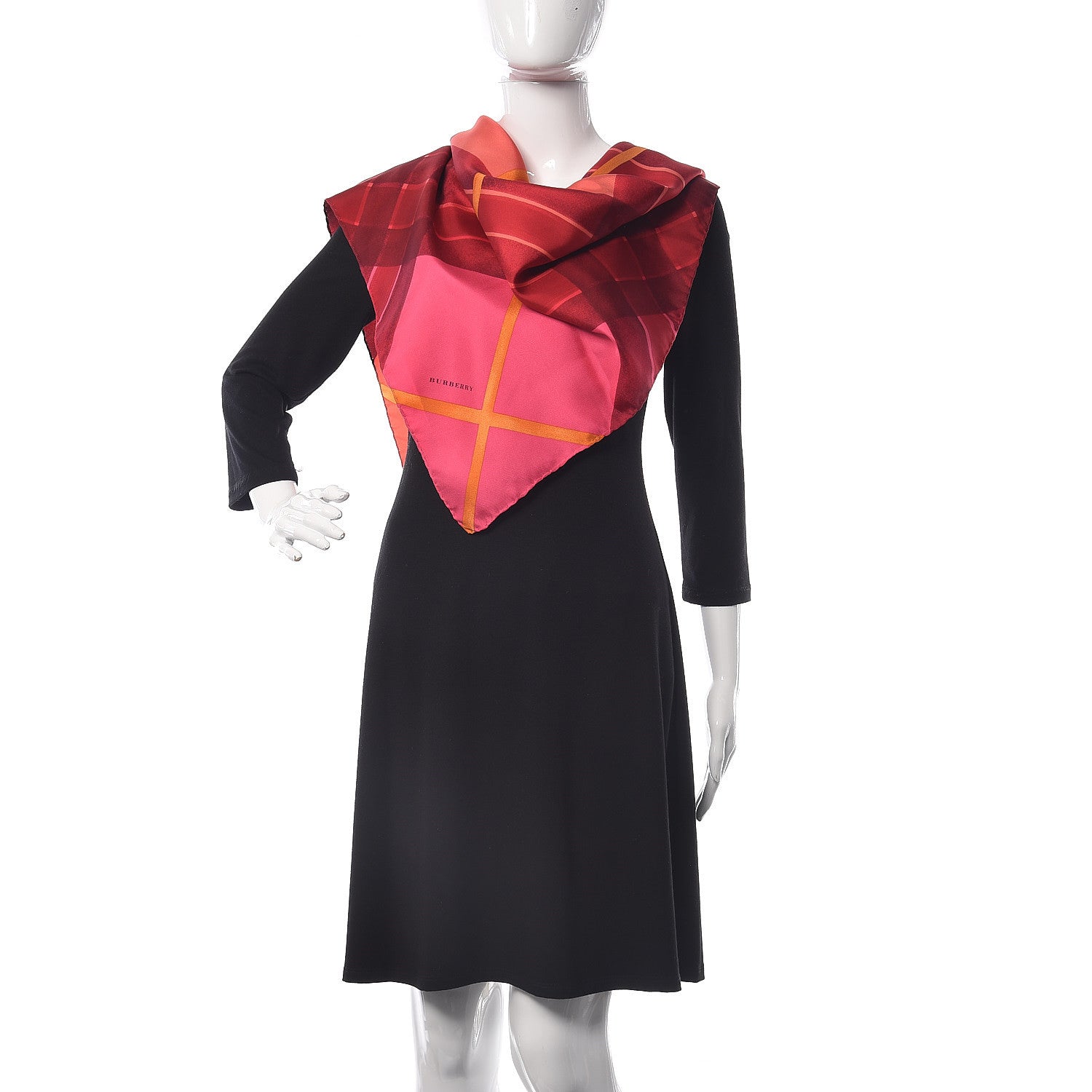 Burberry Mega Check Silk Scarf Pink 2 of 7