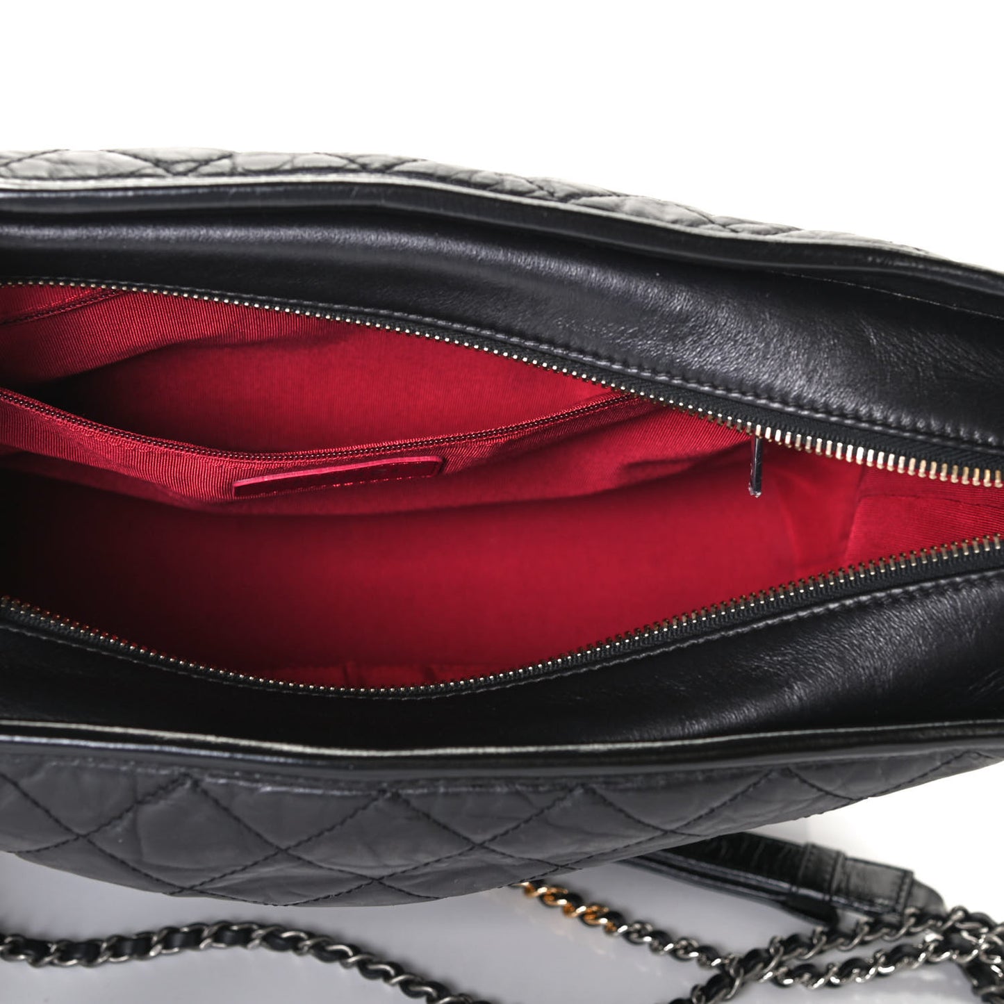 Aged Calfskin Quilted Medium Gabrielle Hobo Black