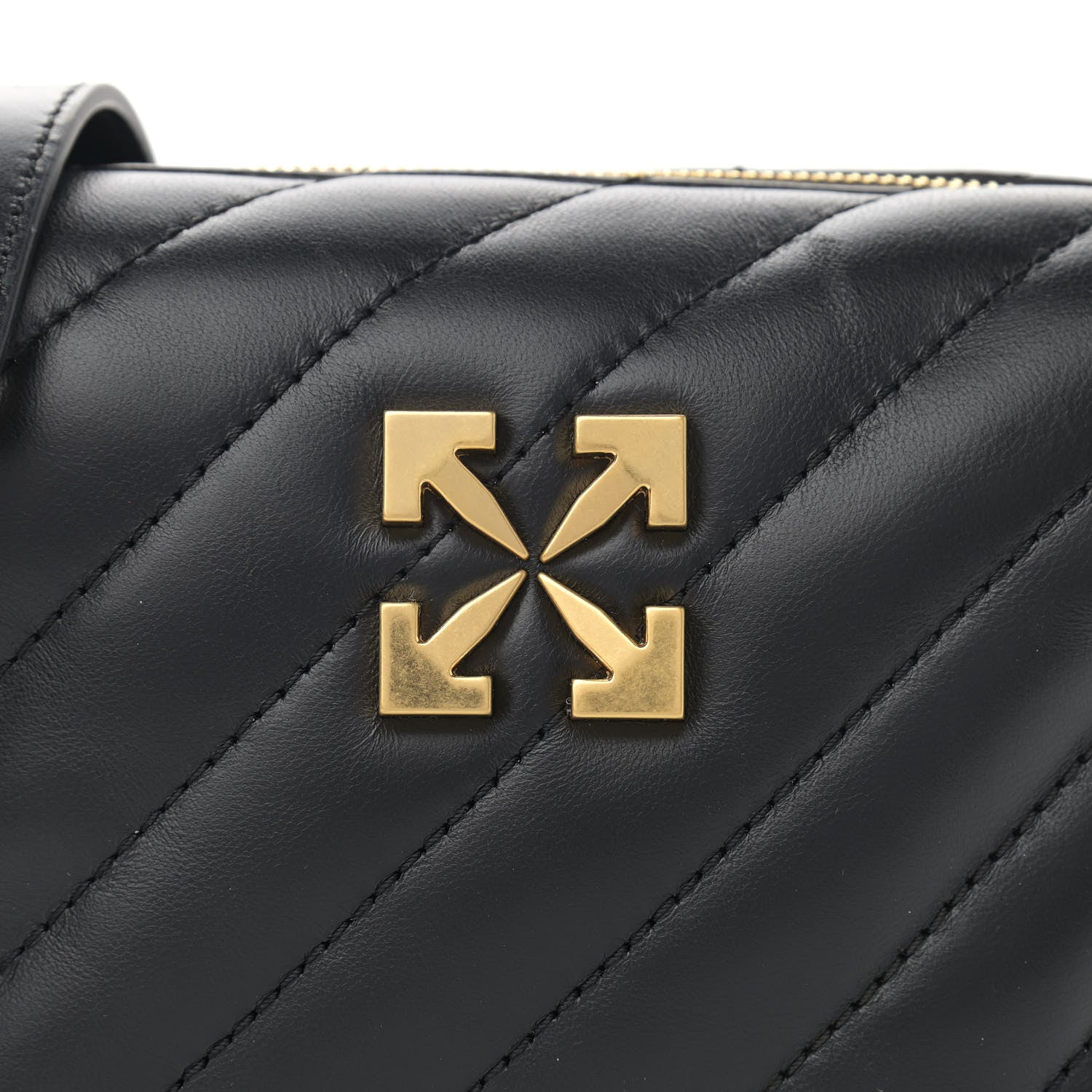 Off-White Calfskin Diagonal Quilted Jackhammer Camera Bag Black 9 of 10