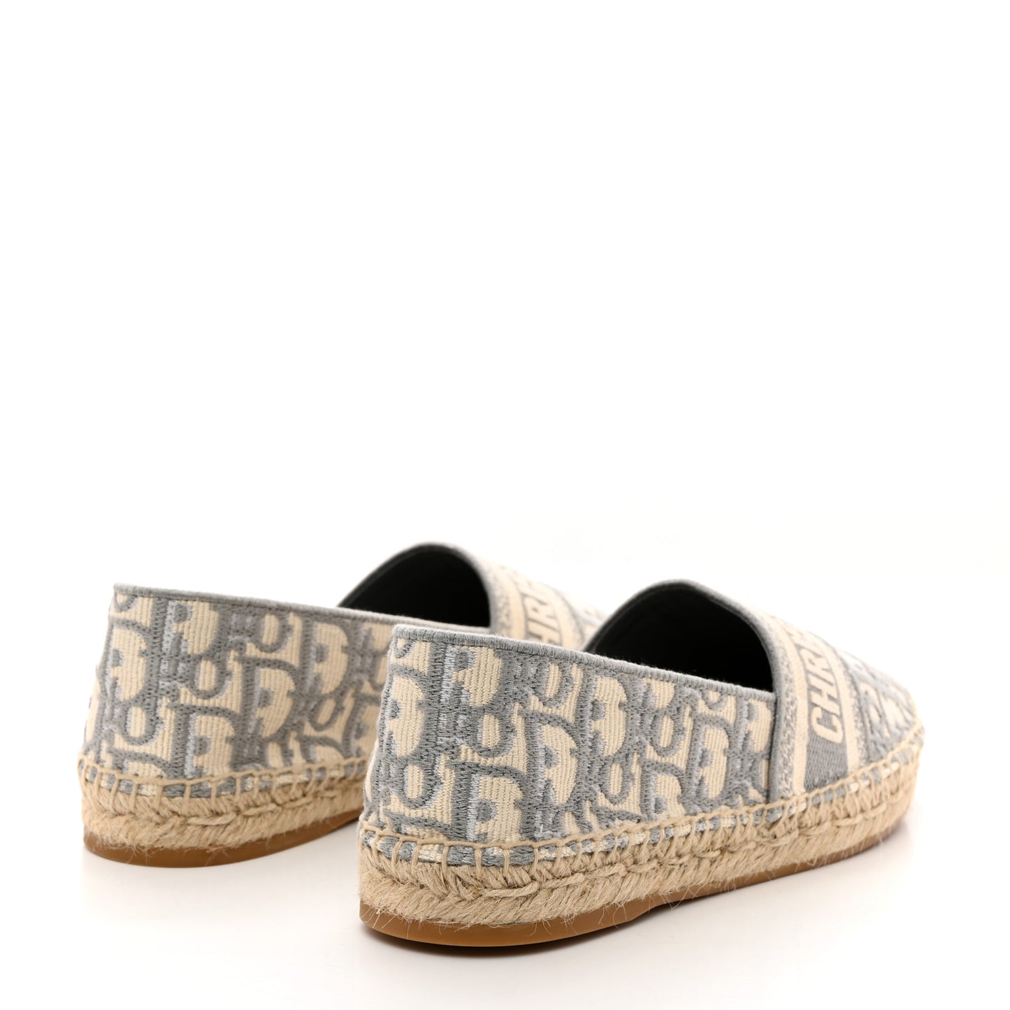Oblique Embroidered Granville 15mm Espadrilles 37 Grey Stone