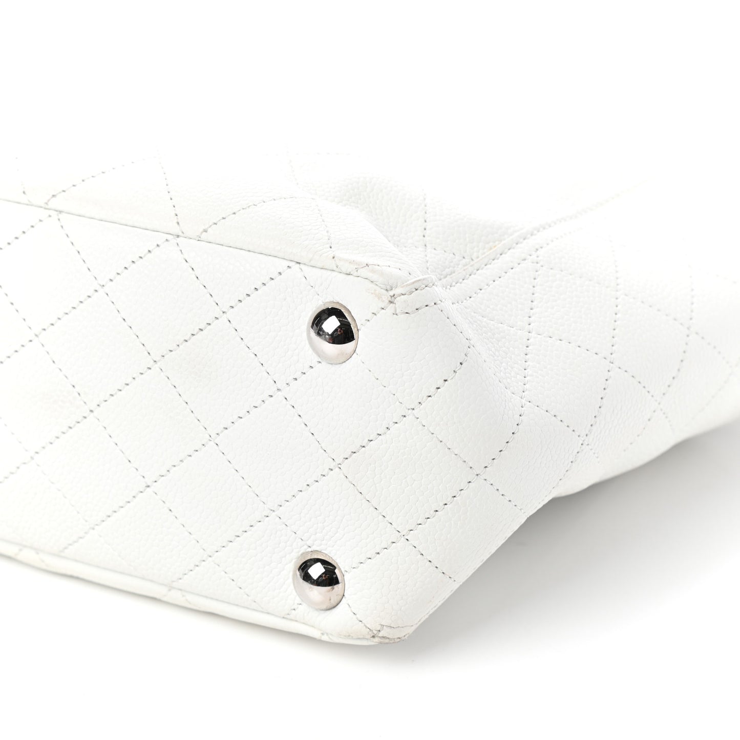Caviar Stitched CC Pocket Tote White