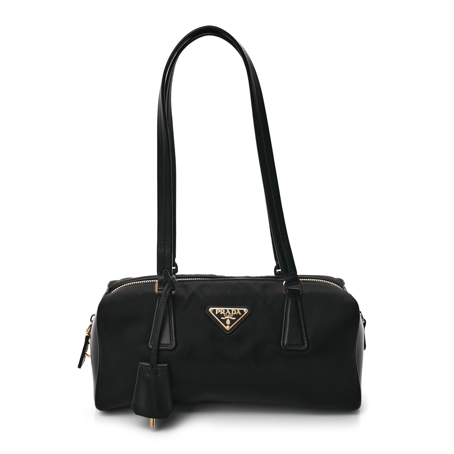 Prada Tessuto Vitello Shoulder Bag  Black 1 of 8