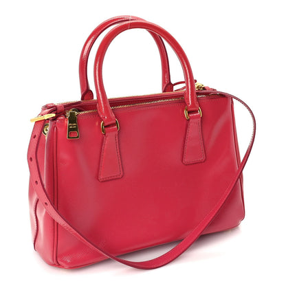 Prada Saffiano Vernice Mini Galleria Double Zip Tote Peonia 2 of 8