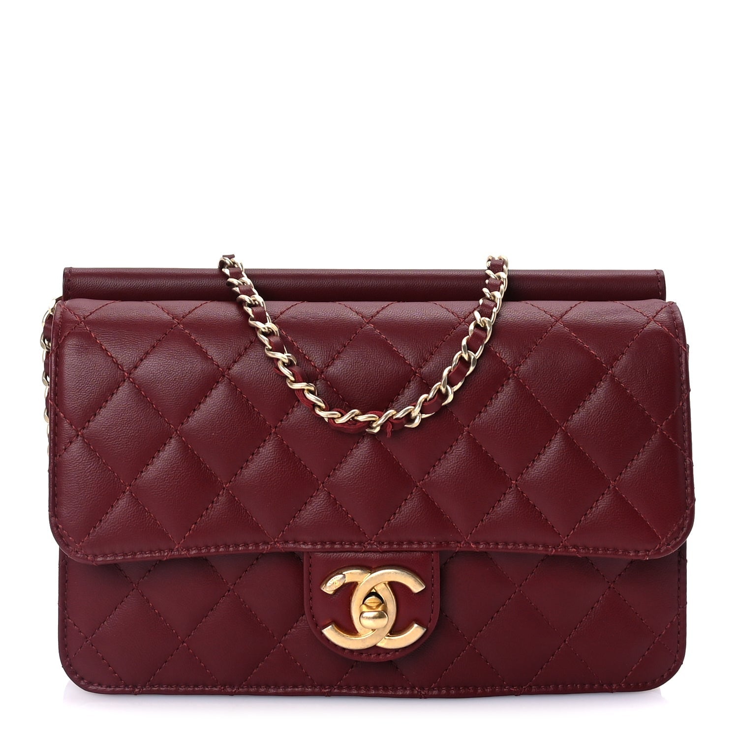 Chanel Lambskin Quilted Medium Crossing Times Flap  Red 1 of 10