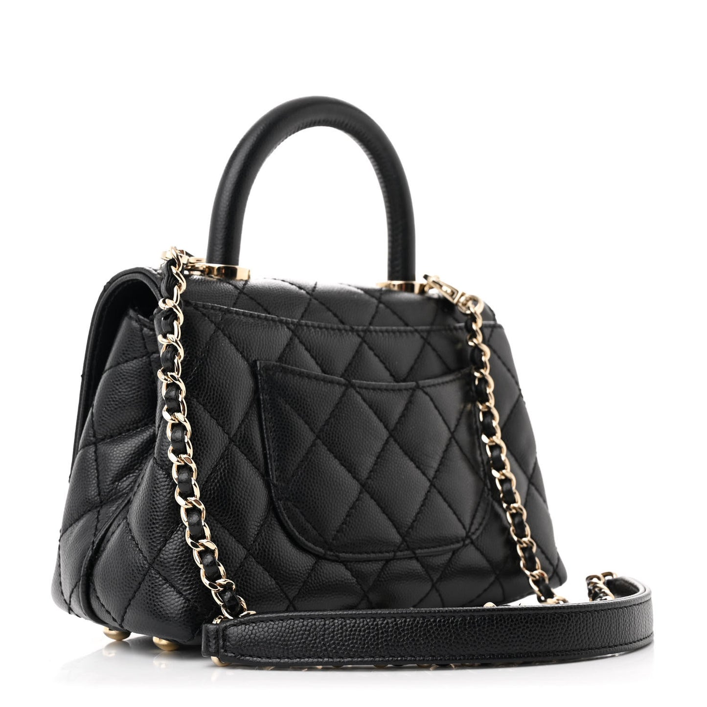 Caviar Quilted Extra Mini Coco Handle Flap Black