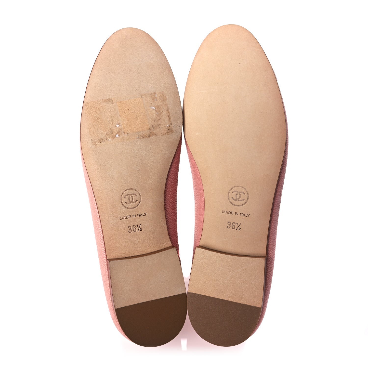 Chanel Caviar CC Cap Toe Ballerina Flats 36.5 Pink 8 of 9