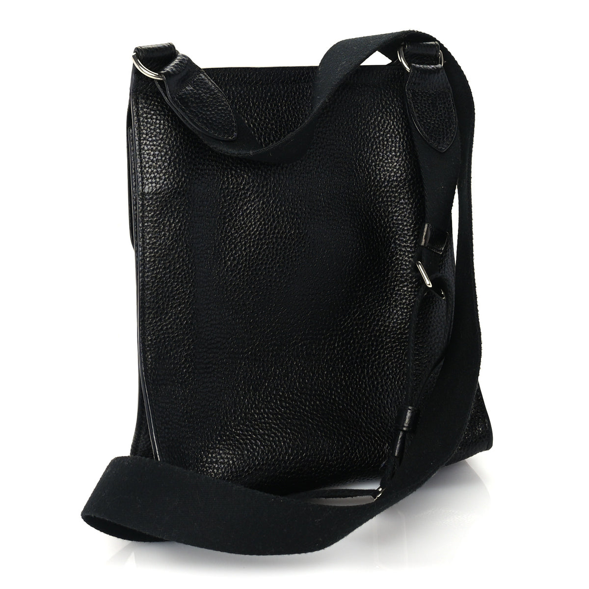 Natural Grain Calfskin Antony Messenger Crossbody Black