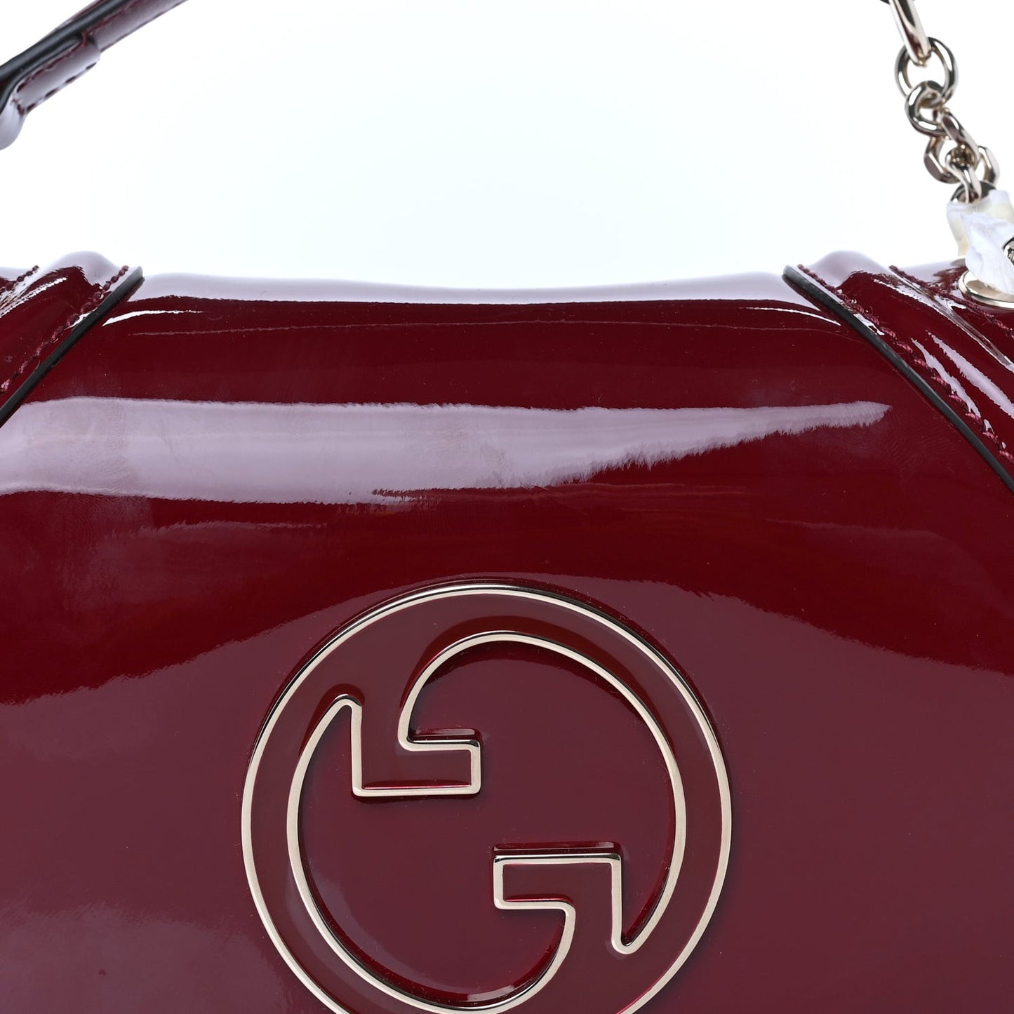 Patent Blondie Medium Shoulder Bag  Rosso Ancora