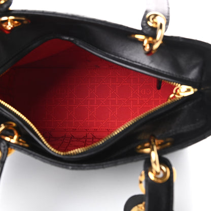 Christian Dior Lambskin Cannage Medium Lady Dior Black 5 of 15