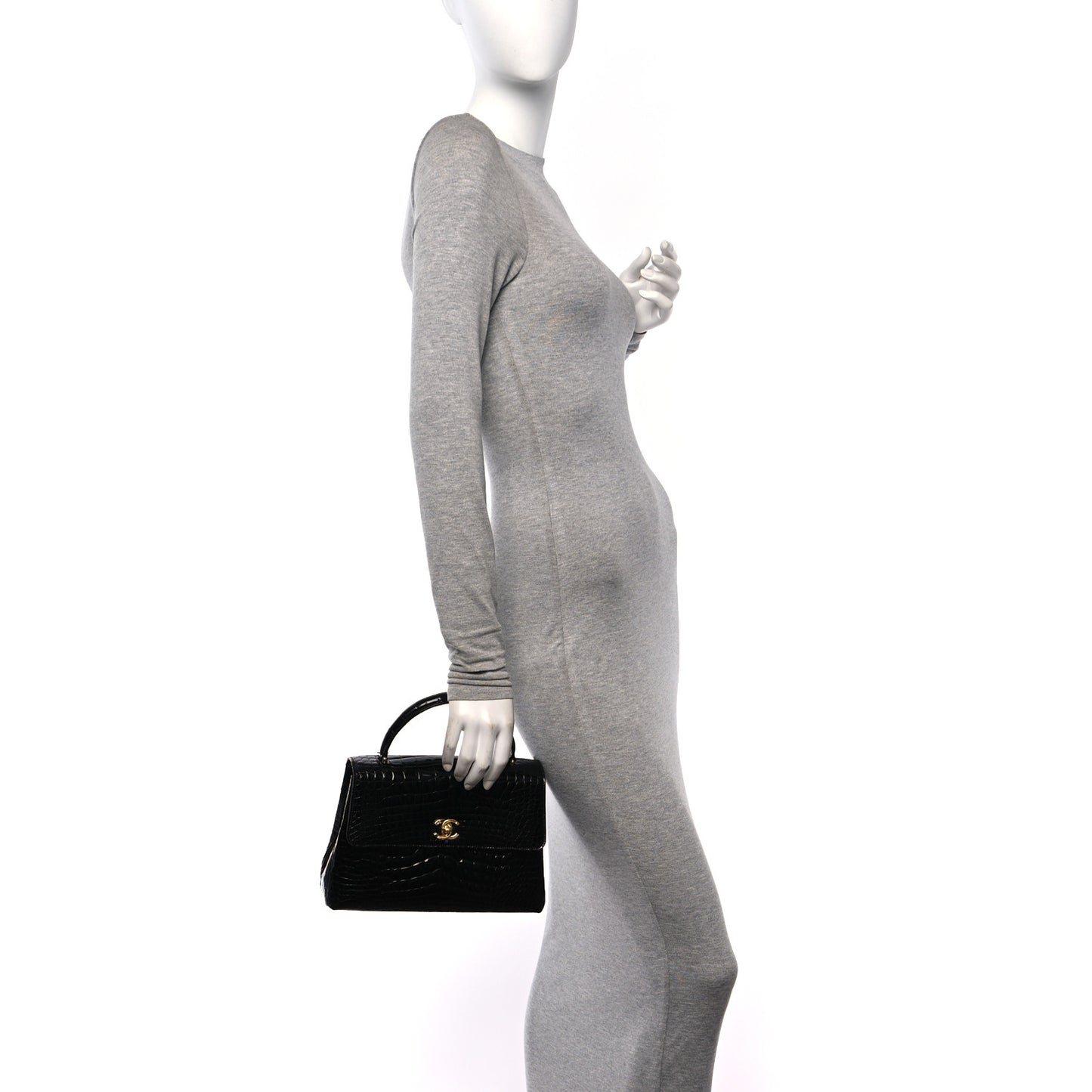 Alligator Medium Kelly Flap Black