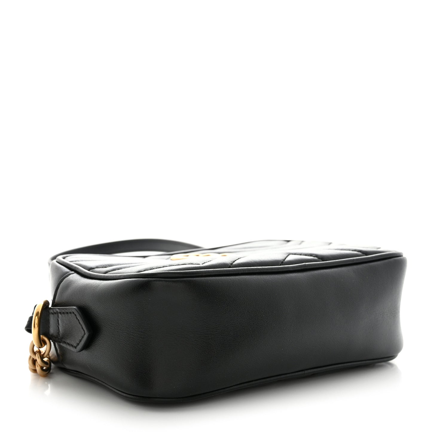 Calfskin Matelasse Mini GG Marmont Chain Shoulder Bag Black