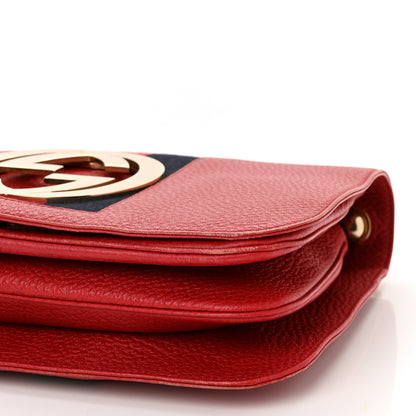 Gucci Pebbled Calfskin Web Blondie Hobo Red 10 of 15