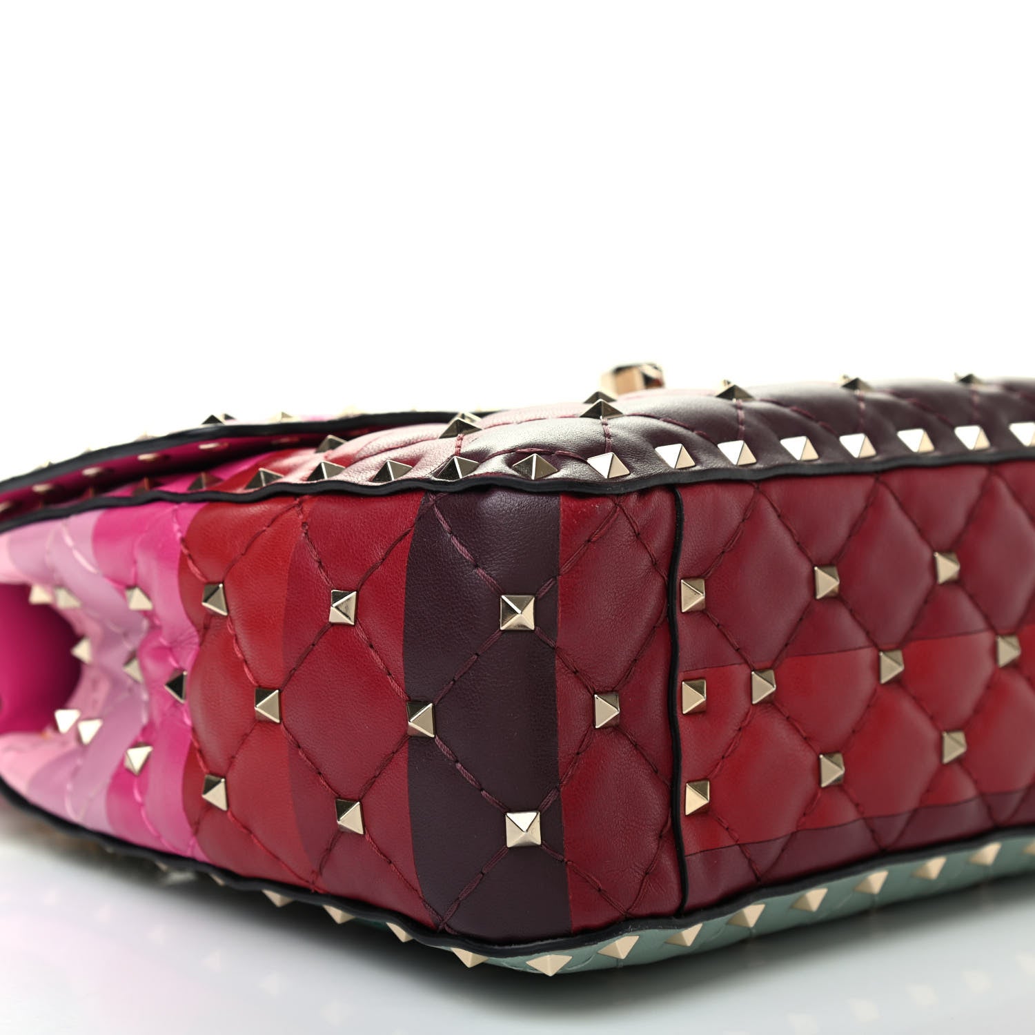 Valentino Garavani Lambskin Stripe Intarsia Medium Rockstud Spike Shoulder Bag Multicolor 5 of 8