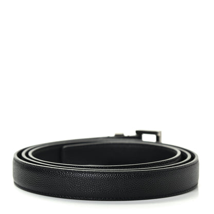 Saint Laurent Grain De Poudre Monogram Passant Buckle Belt 105 Black 2 of 4