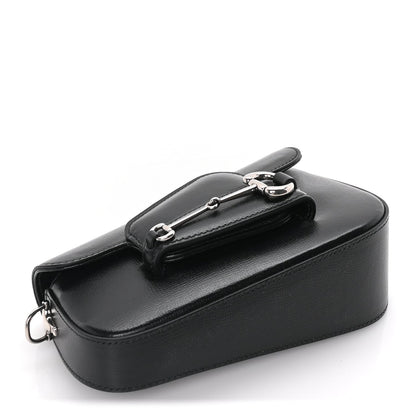 Gucci Demetra Mini Horsebit 1955 Asymmetric Shoulder Bag  Black 3 of 8