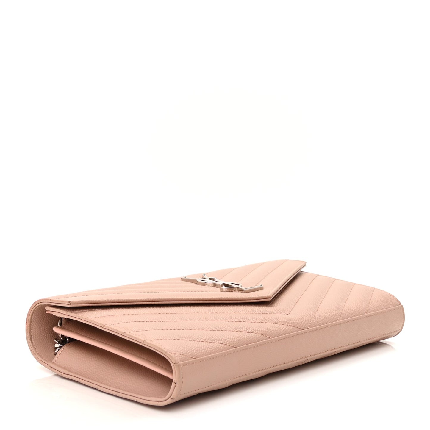 Grain De Poudre Matelasse Chevron Monogram Chain Wallet Pale Pink