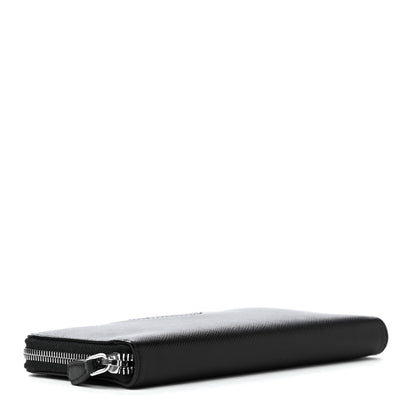 Prada Saffiano Triangle Zip Around Wallet Black 6 of 8