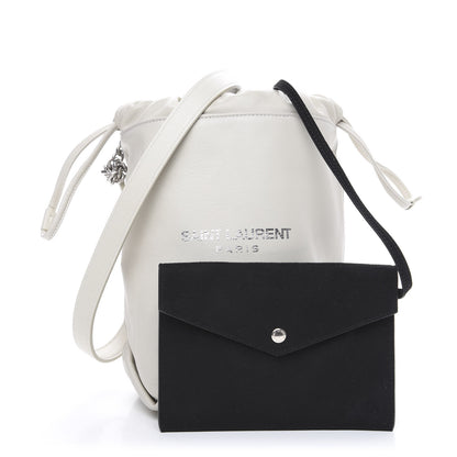 Saint Laurent Lambskin Small Teddy Bucket Bag White 1 of 7