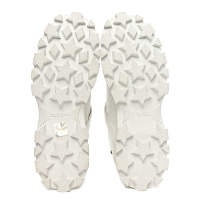 Miu Miu Calfskin Lace Up Ankle Boots 40 White 7 of 7