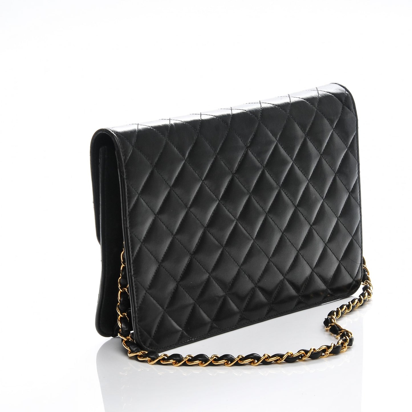 Lambskin Quilted Medium Single Flap Black