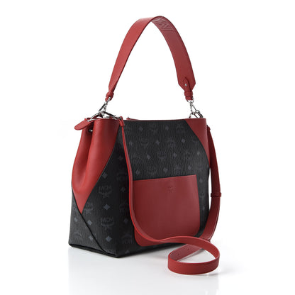MCM Visetos Medium Klara Hobo Red Black 2 of 9