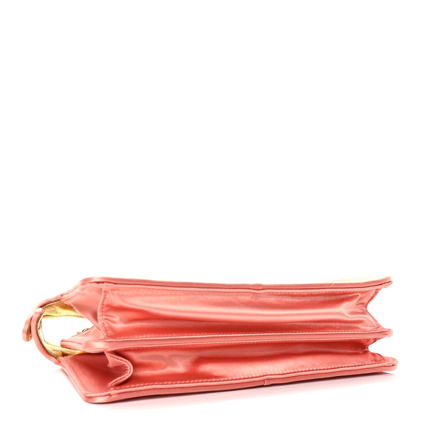 Raso Satin Trapunatato Medium Peekaboo I SEE U East West Satchel Rosa Quarzo Oro