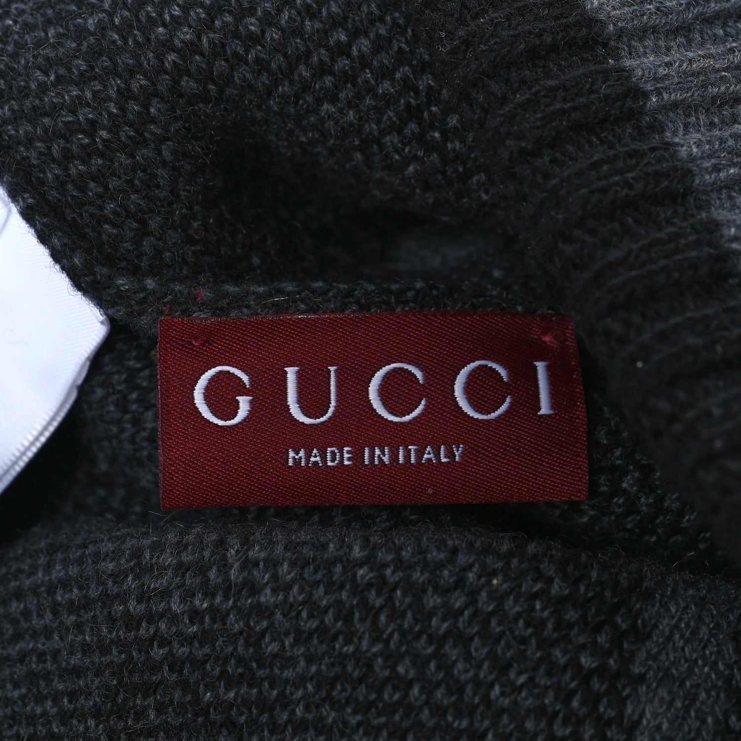 Gucci Cashmere GG Monogram Beanie Hat M Grey Black 3 of 4