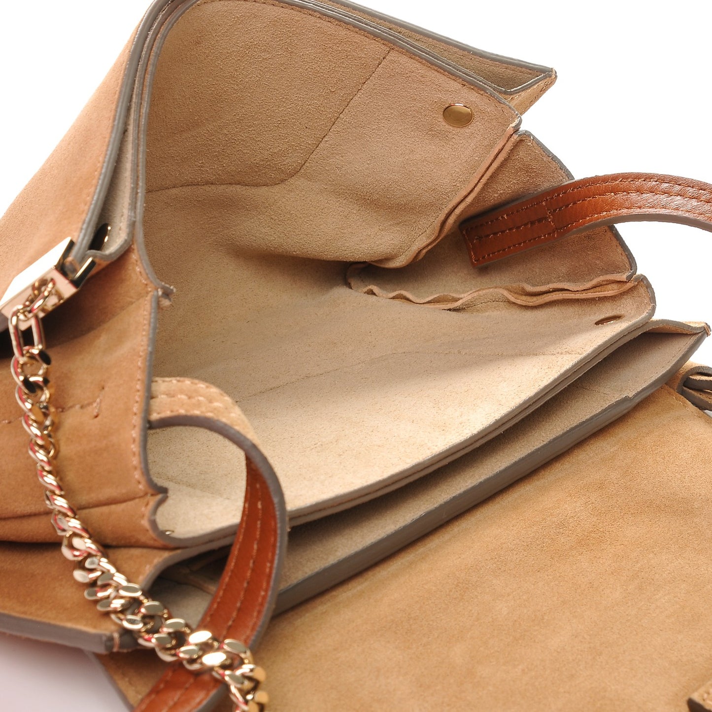 Suede Python Calfskin Small Faye Shoulder Bag Desert Beige