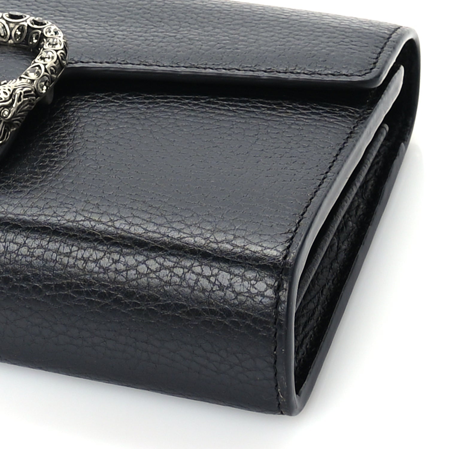 Gucci Dollar Calfskin Crystal Mini Dionysus Chain Wallet  Black 8 of 8