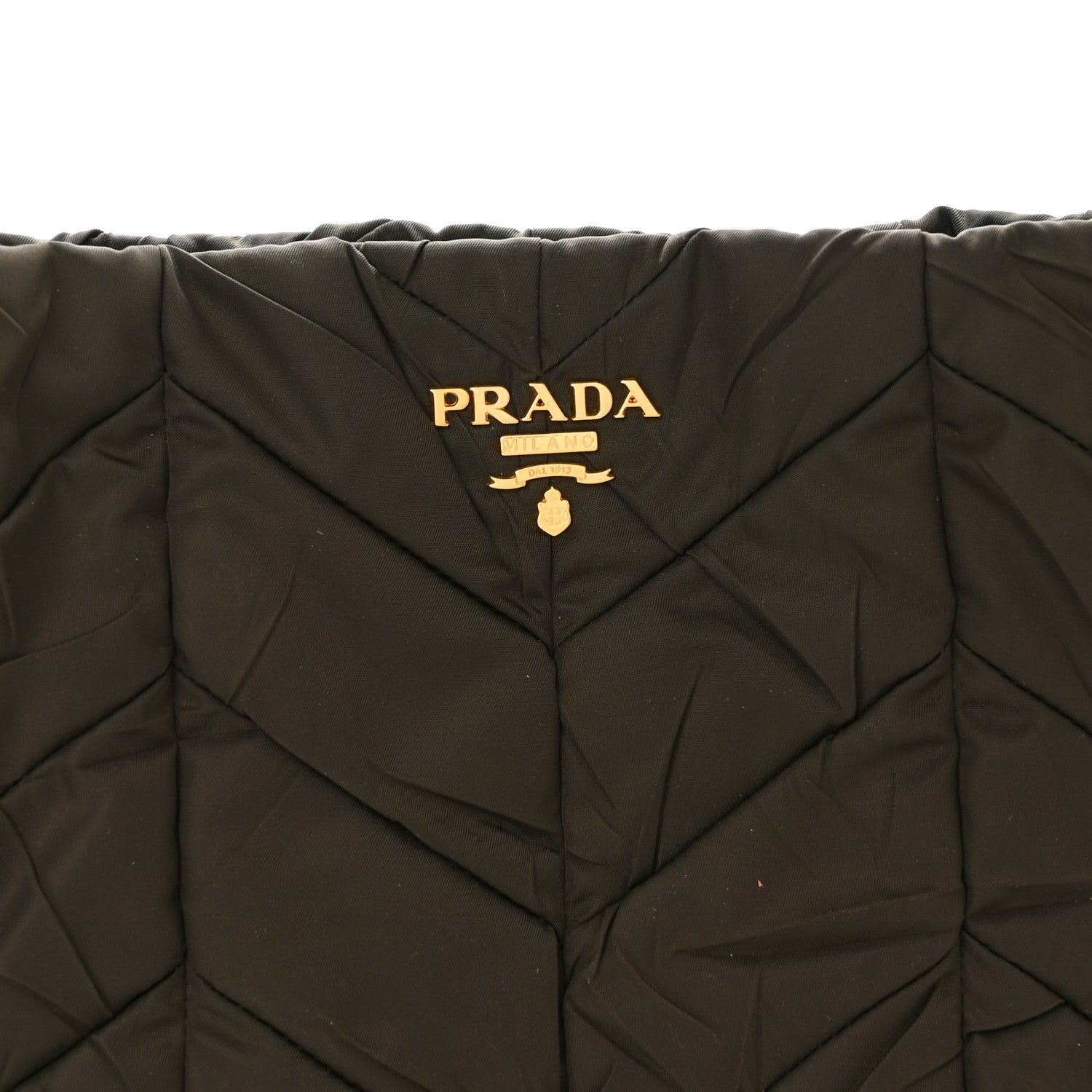 Prada Tessuto Nylon Chevron Quilted Shoulder Bag Brown 7 of 9