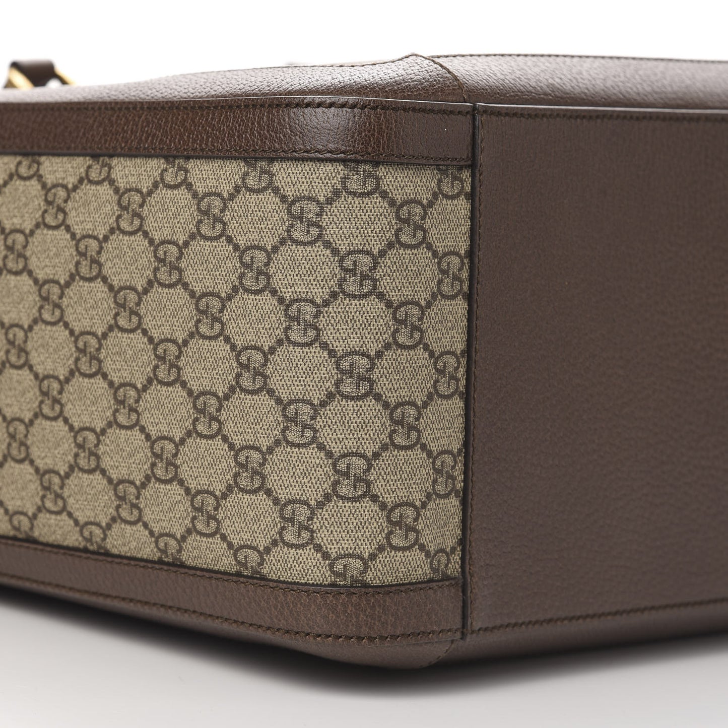 GG Supreme Monogram Rainbow Strap Briefcase Brown