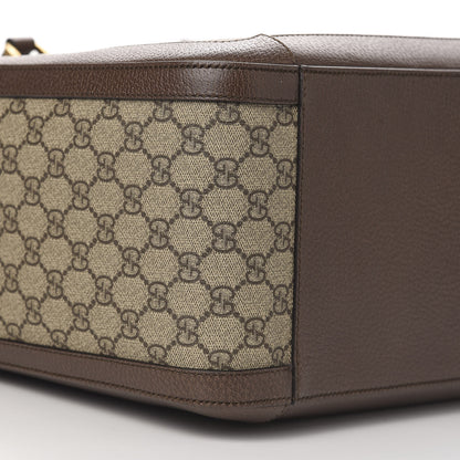 Gucci GG Supreme Monogram Rainbow Strap Briefcase Brown 7 of 9