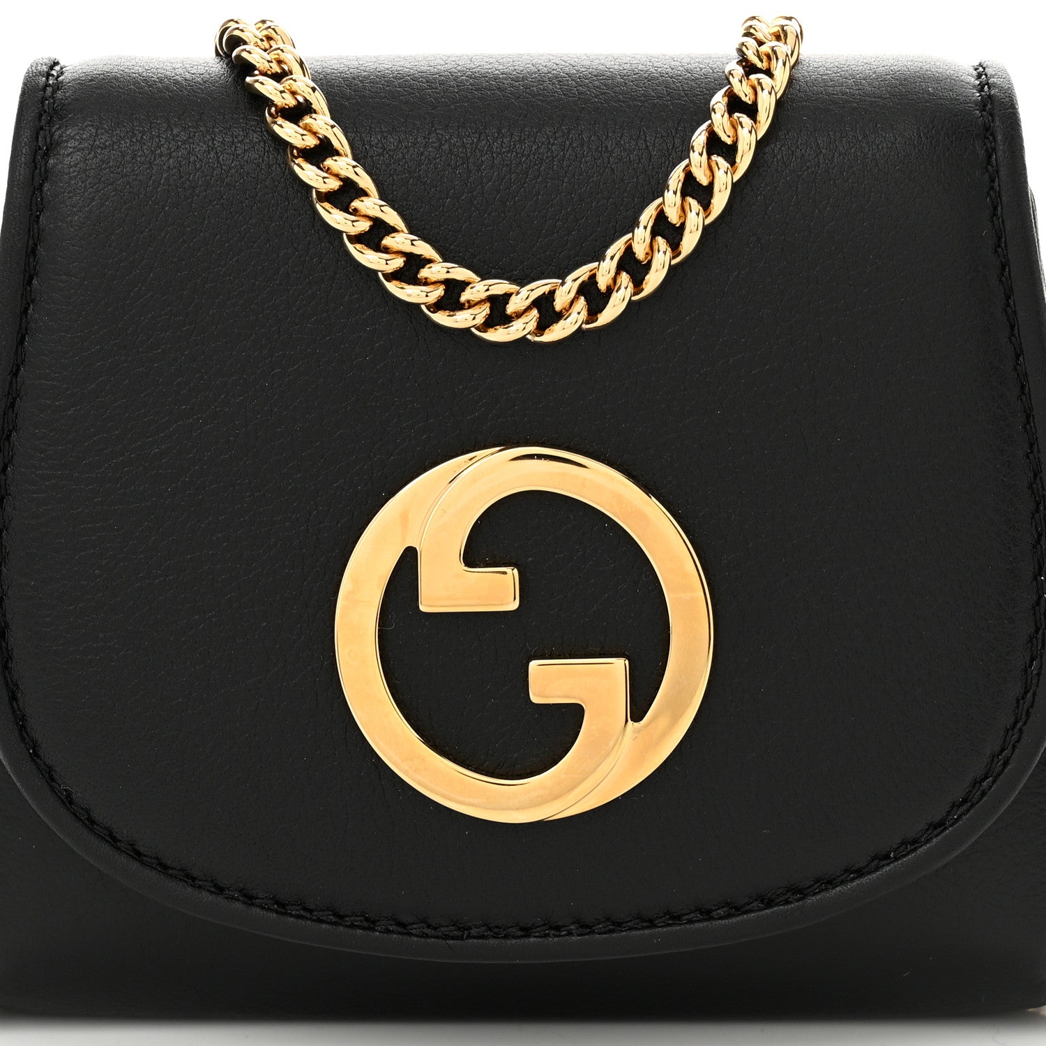 Gucci Roxy Calfskin Medium Blondie Chain Wallet Black 9 of 12