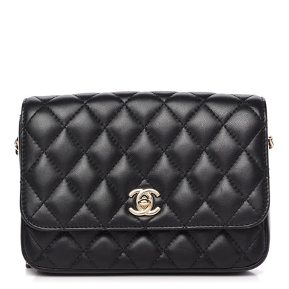 Chanel Lambskin Quilted Side Packs Black 3 of 12
