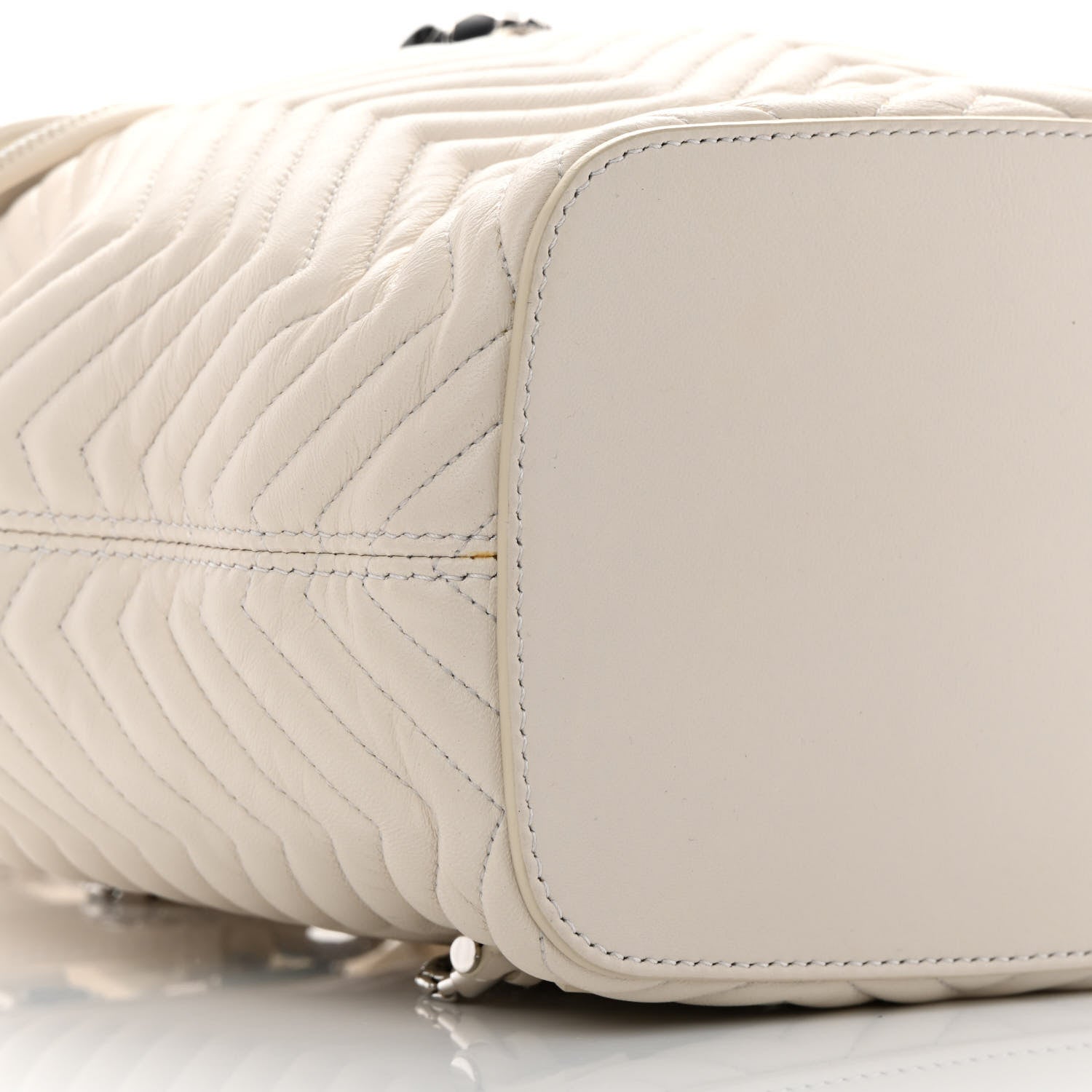 Bulgari Calfskin Quilted Serpenti Forever Backpack White 9 of 11