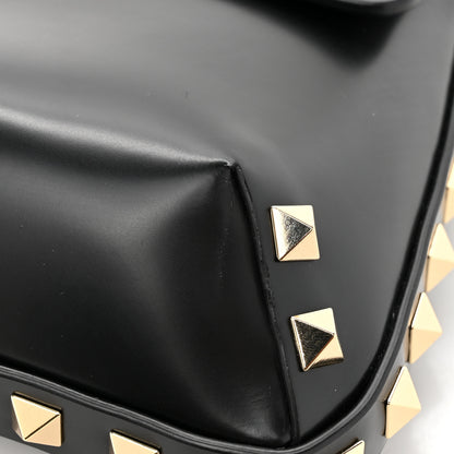 Valentino Garavani Brushed Calfskin Rockstud Flip Lock Chain Shoulder Bag Black 14 of 15