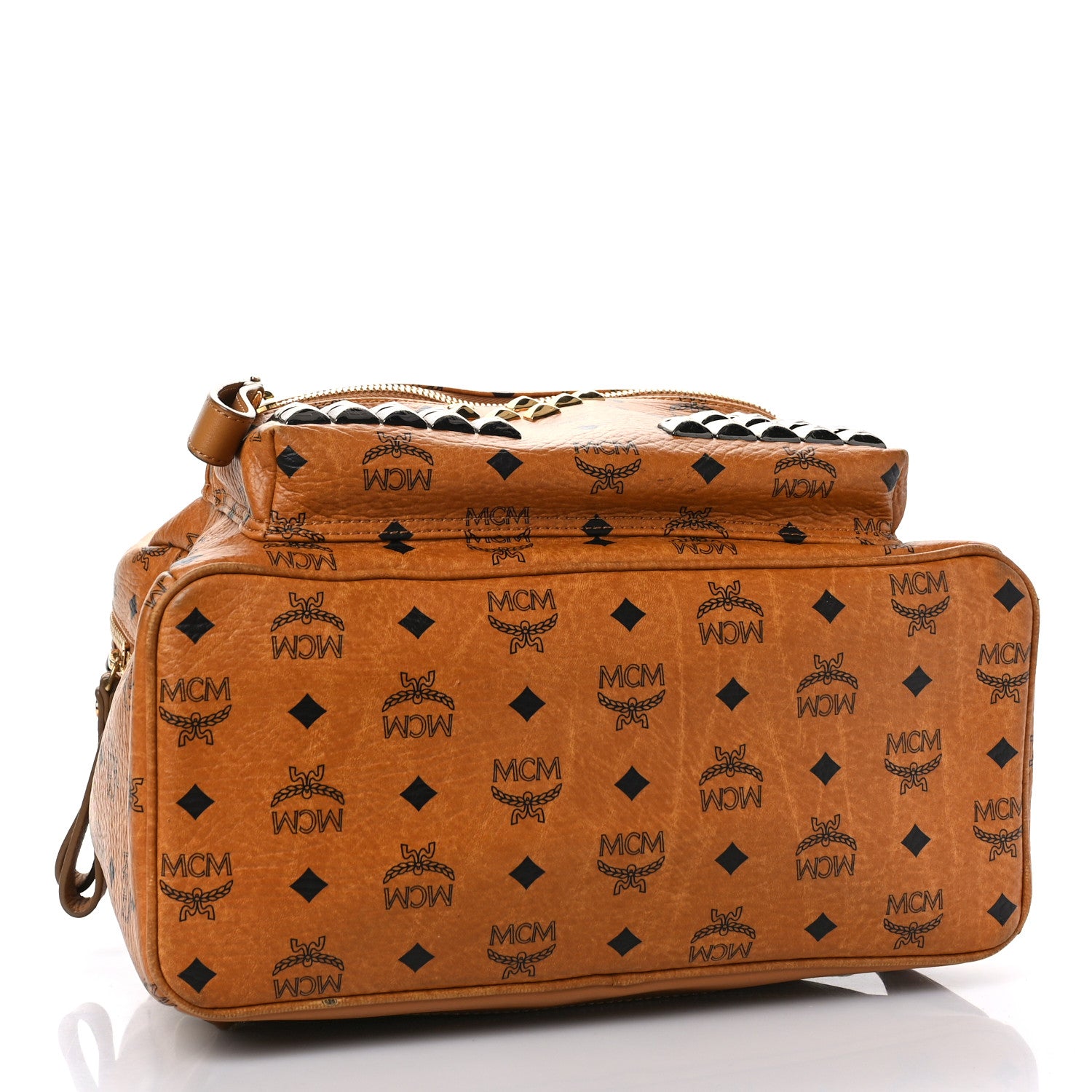 MCM Visetos Studded Medium Stark M Backpack Cognac 4 of 8