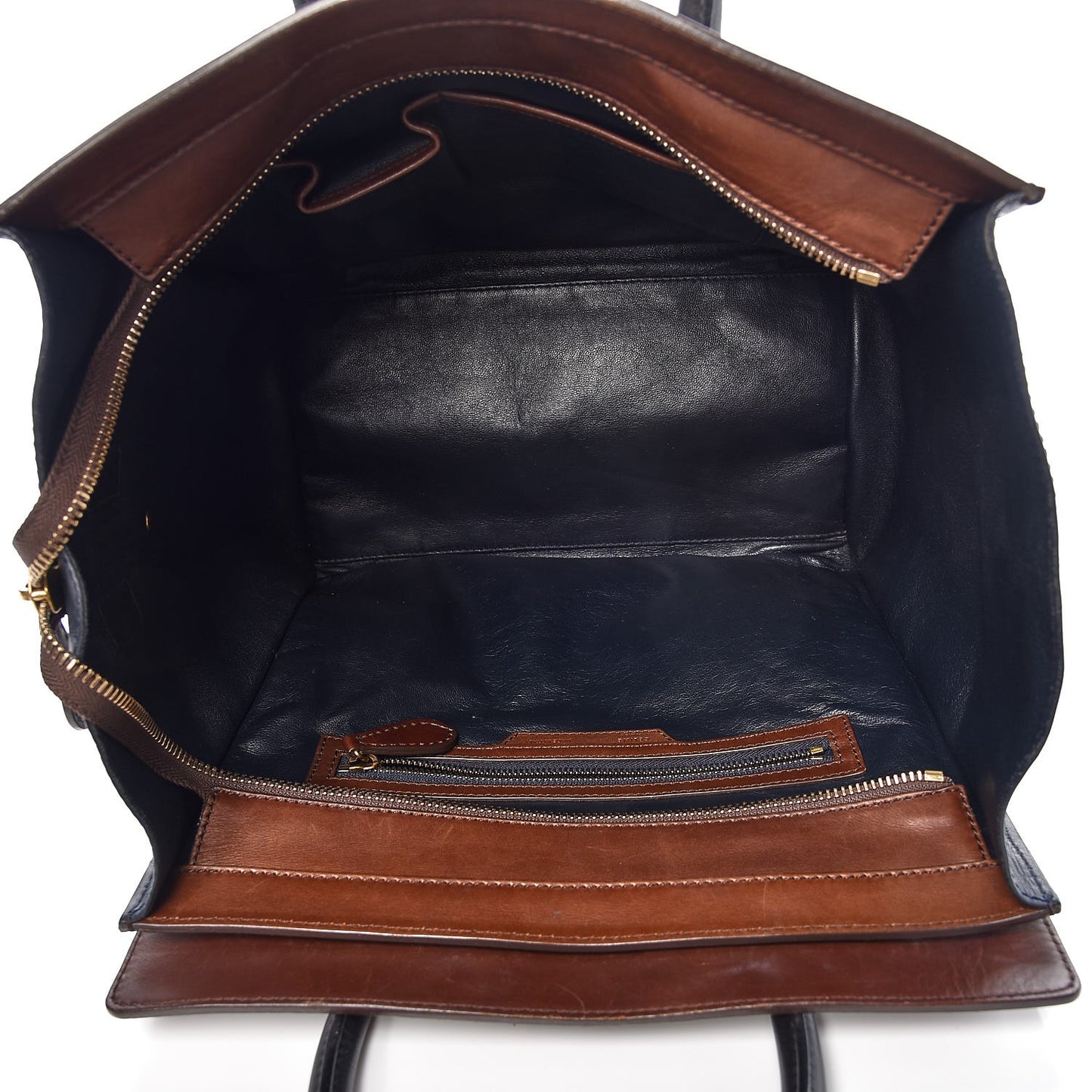 Smooth Calfskin Mini Tri-Color Luggage Navy