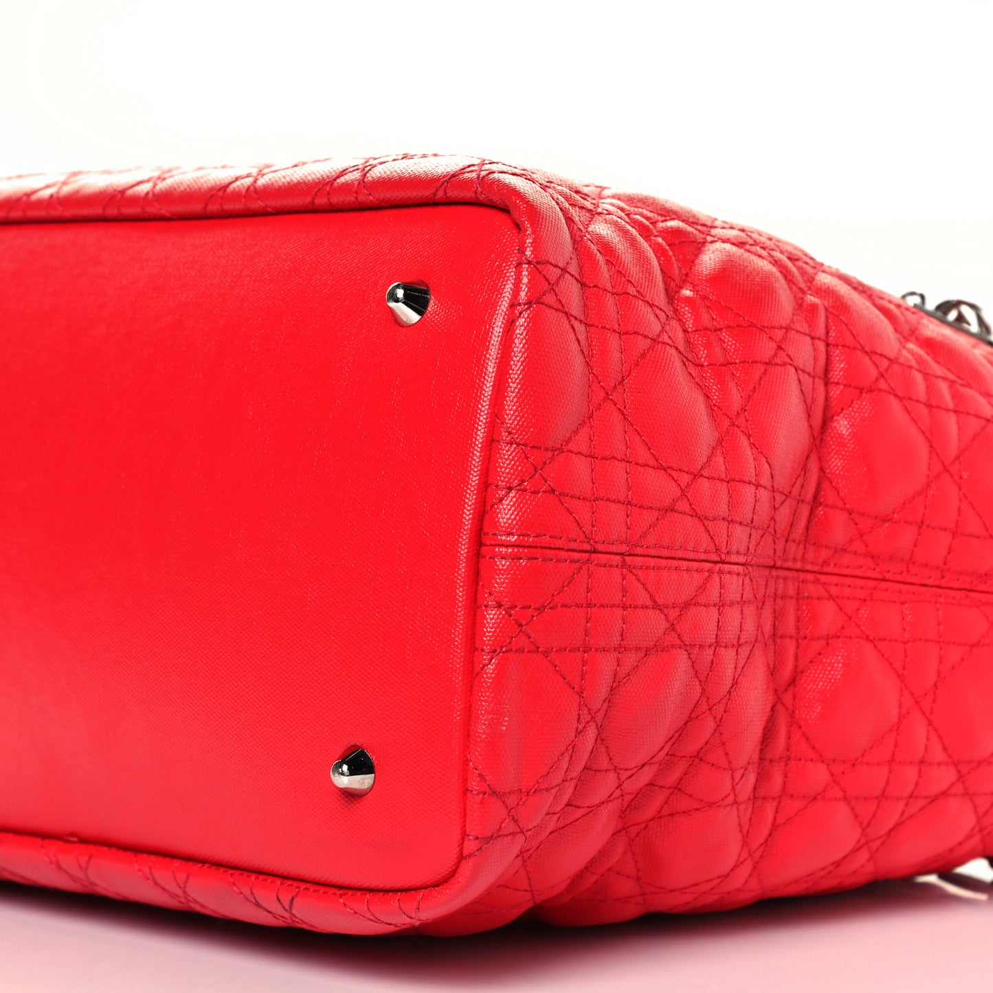 Coated Canvas Cannage Large Panarea Tote Red