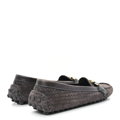 Louis Vuitton Suede Woven Oxford Loafers Brown 5 of 7