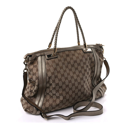 Gucci Monogram Cellarius Calfskin Large Bella Top Handle Bag Gold 2 of 8
