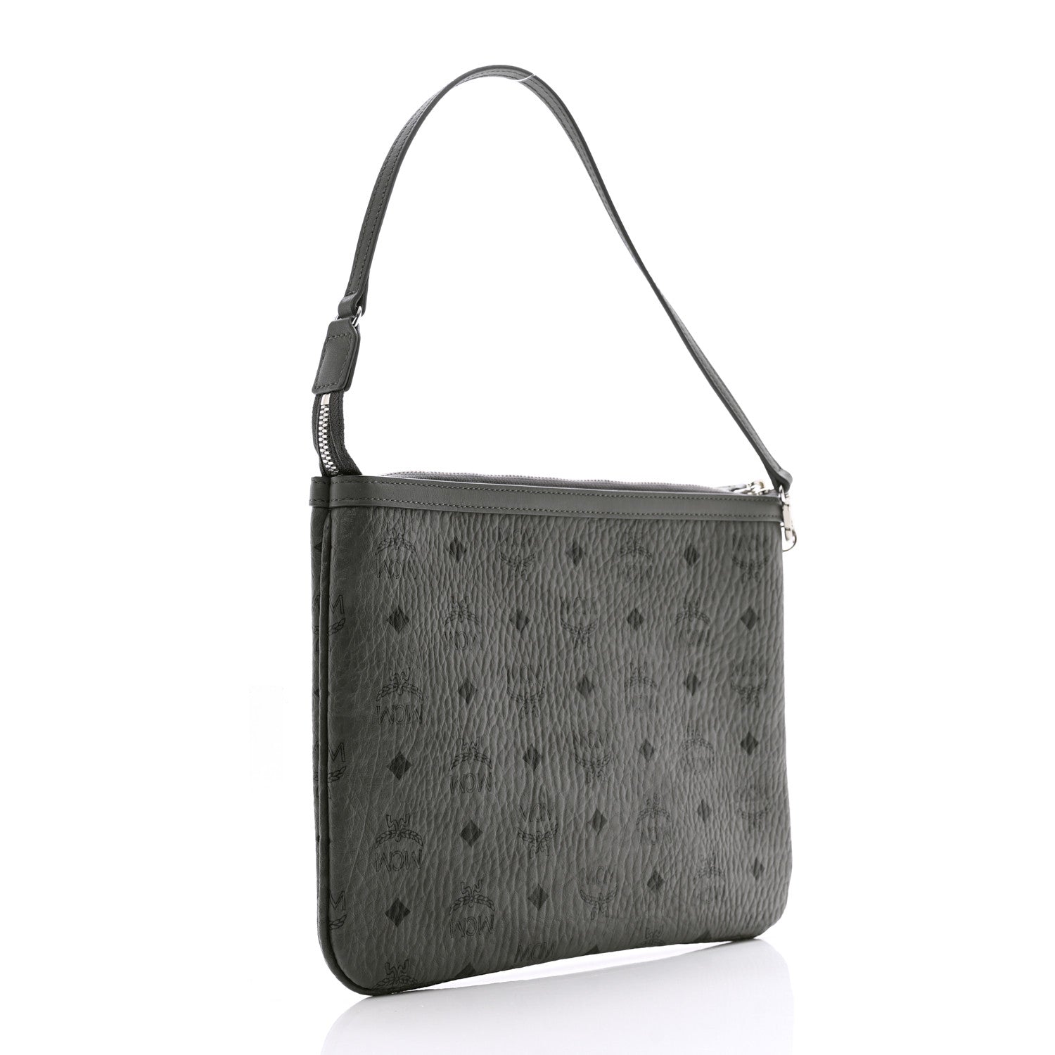 MCM Visetos Liz Shopper Tote Pouch Grey 3 of 6
