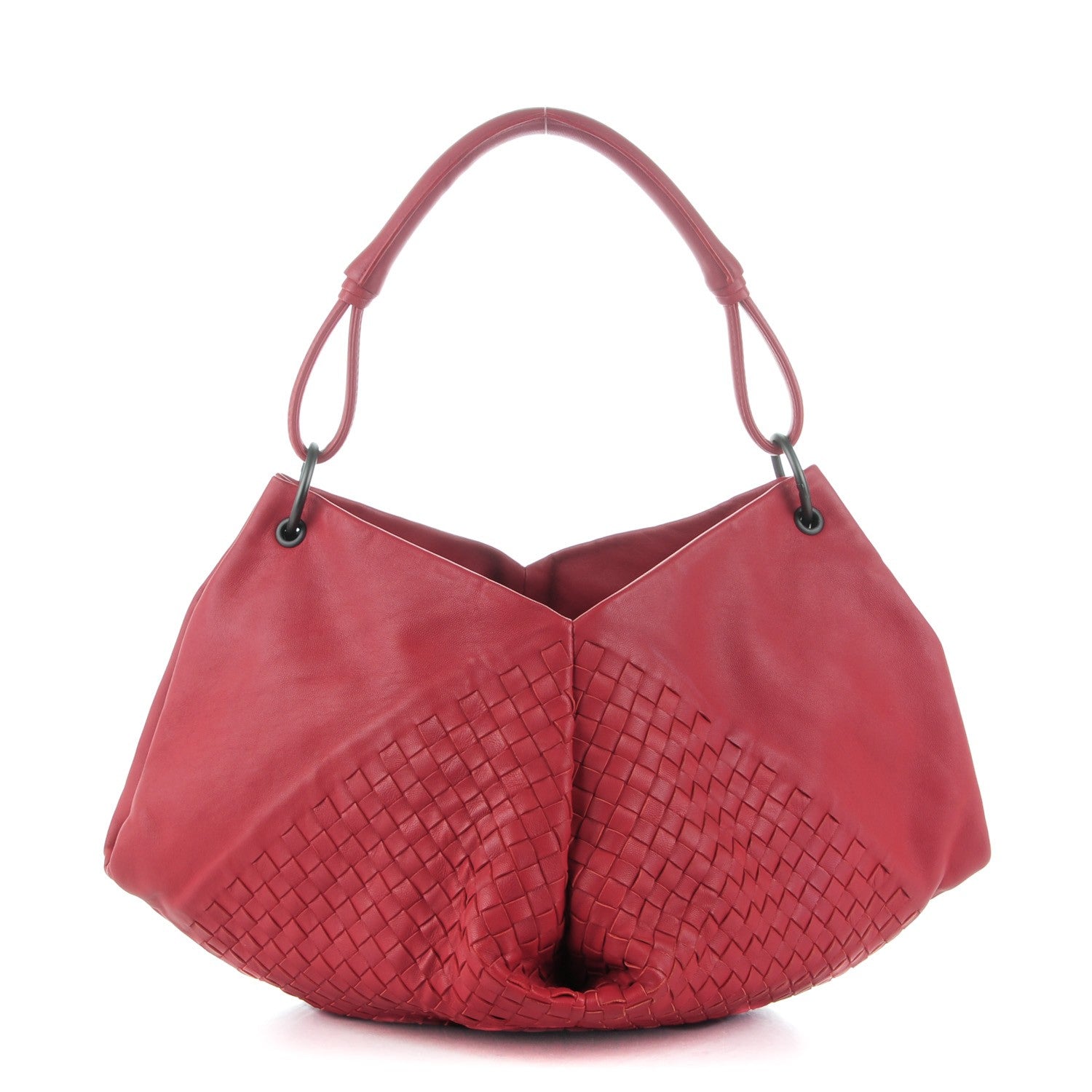 Bottega Veneta Nappa Intrecciato Aquilone Fortune Cookie Hobo Red 1 of 9