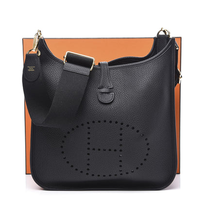 Hermes Taurillon Clemence Evelyne III PM Black 10 of 10