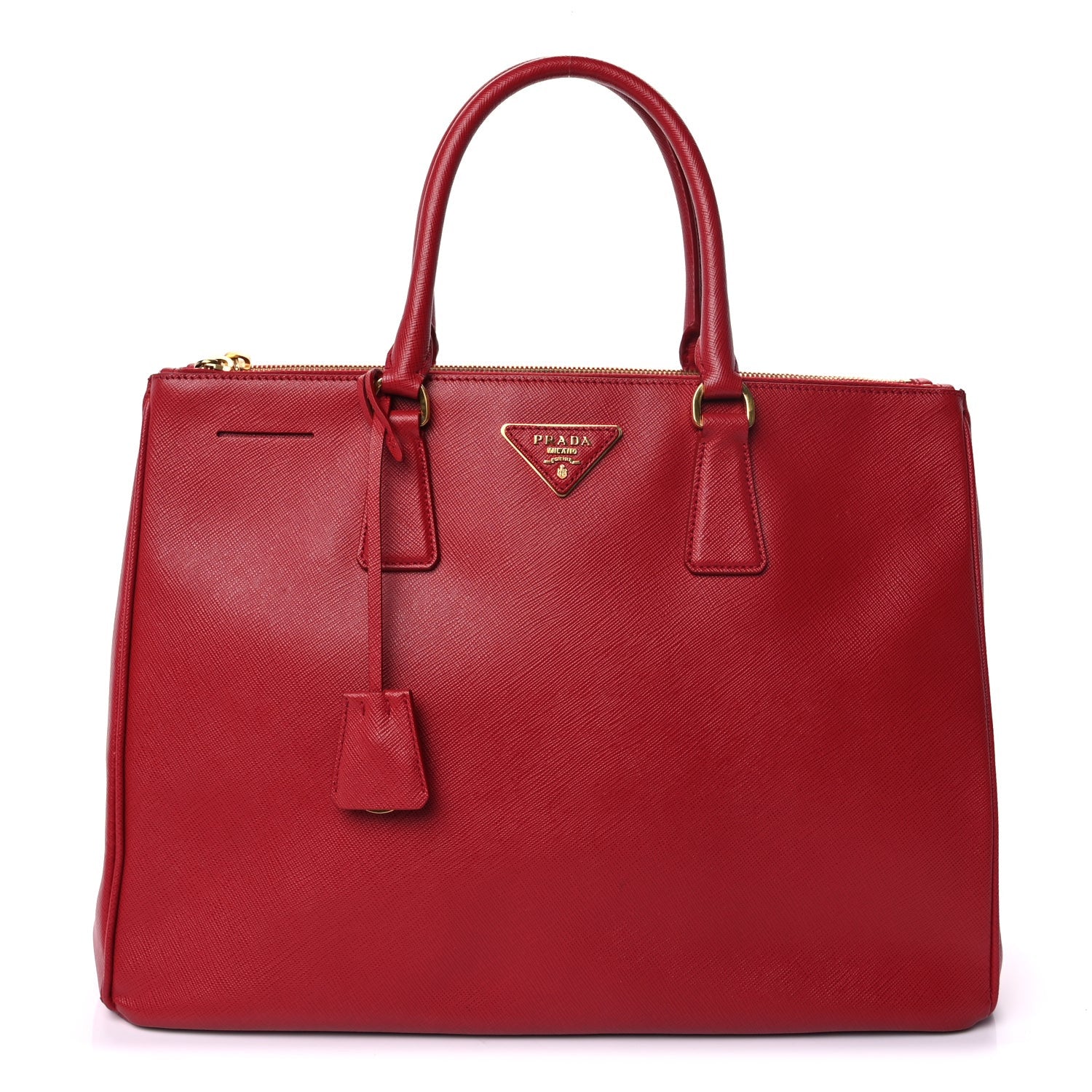 Prada Saffiano Lux Large Galleria Double Zip Tote Fuoco 1 of 8