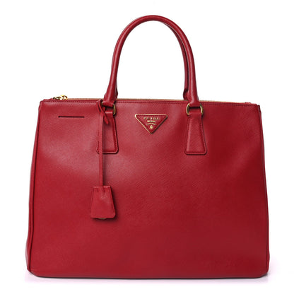 Prada Saffiano Lux Large Galleria Double Zip Tote Fuoco 1 of 8