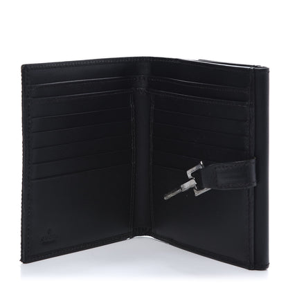 Gucci Monogram Piston Lock Compact Wallet Black 5 of 11