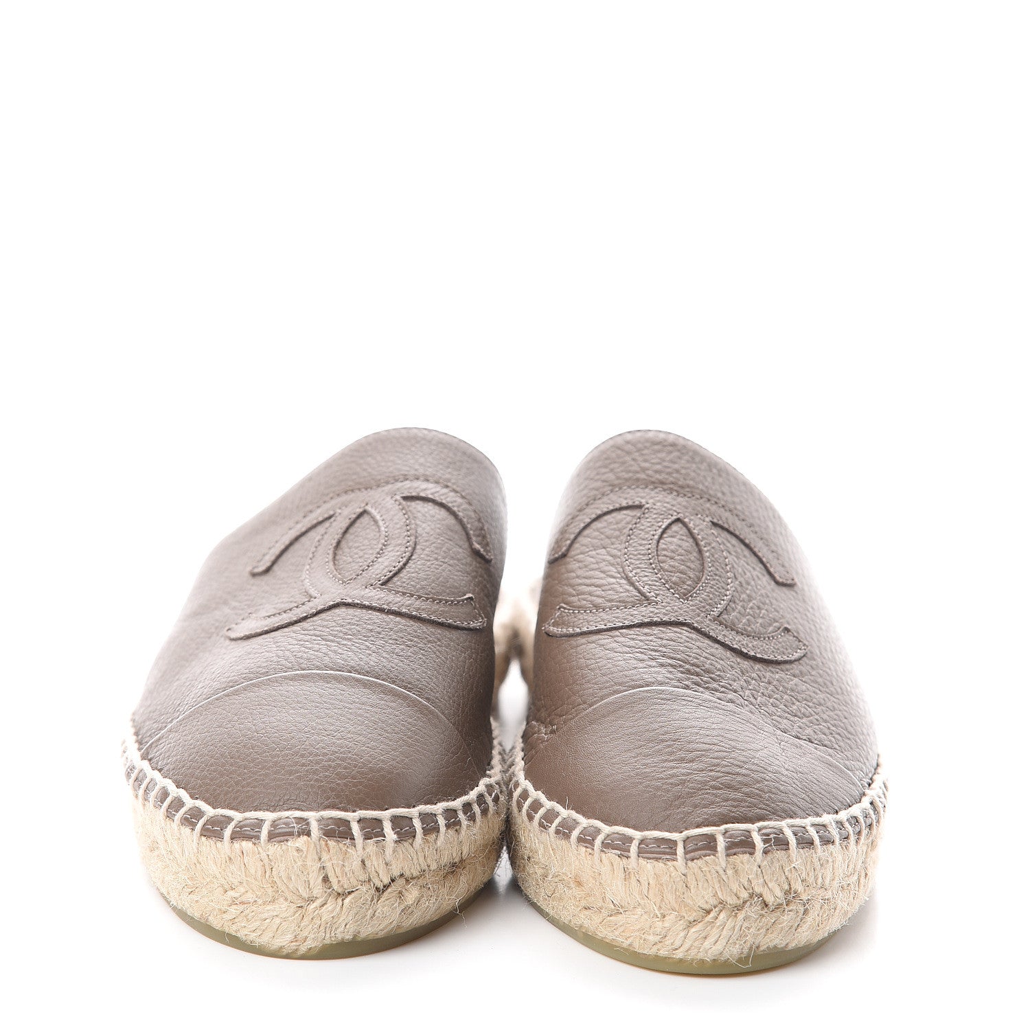 Chanel Calfskin CC Espadrille Mules 36 Beige 2 of 7