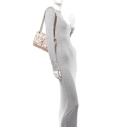 Saint Laurent Silk Carre Rive Gauche Print Patchwork Monogram Medium Jamie Multicolor White 2 of 7