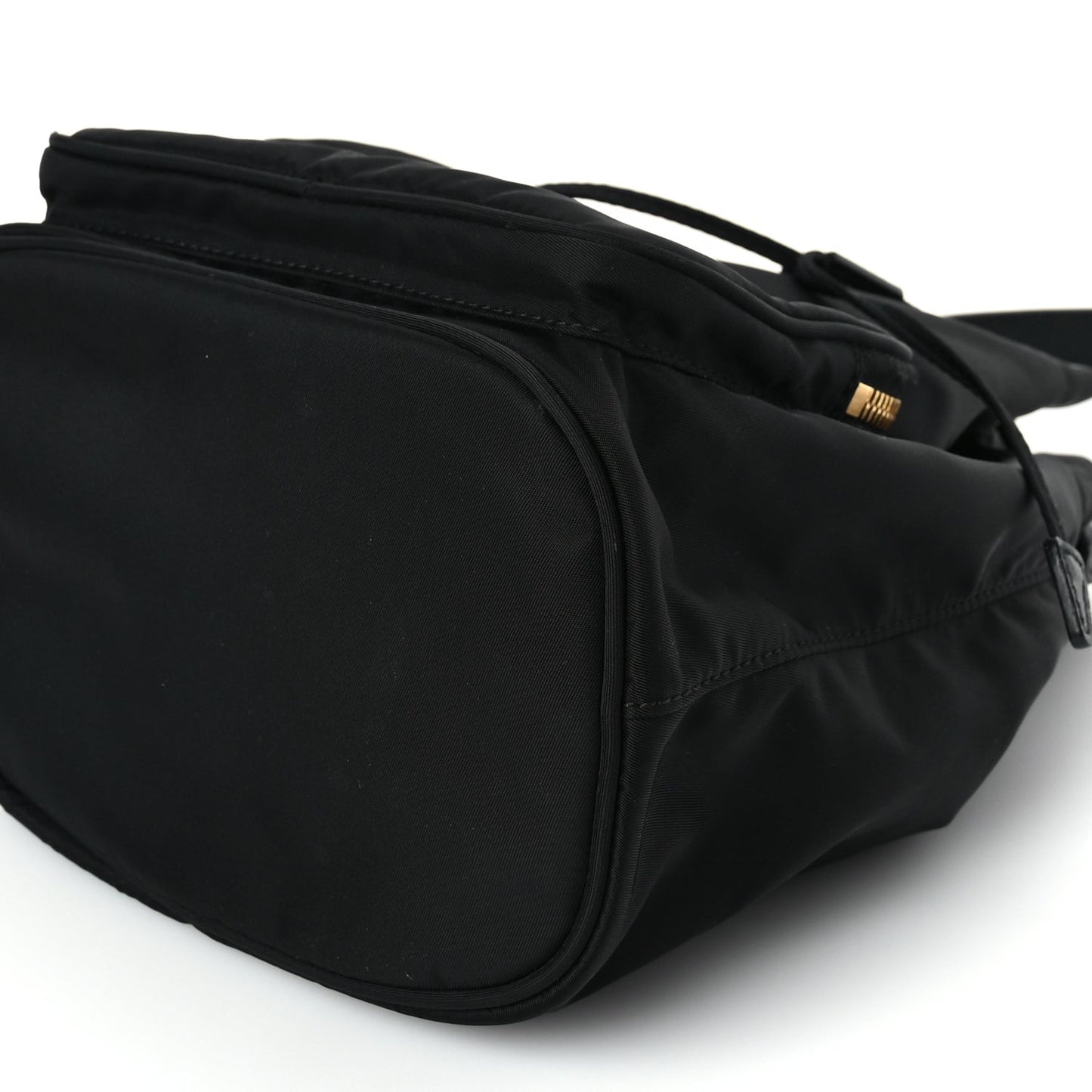 Saffiano Tessuto Nylon Mini Bucket Crossbody Bag Black